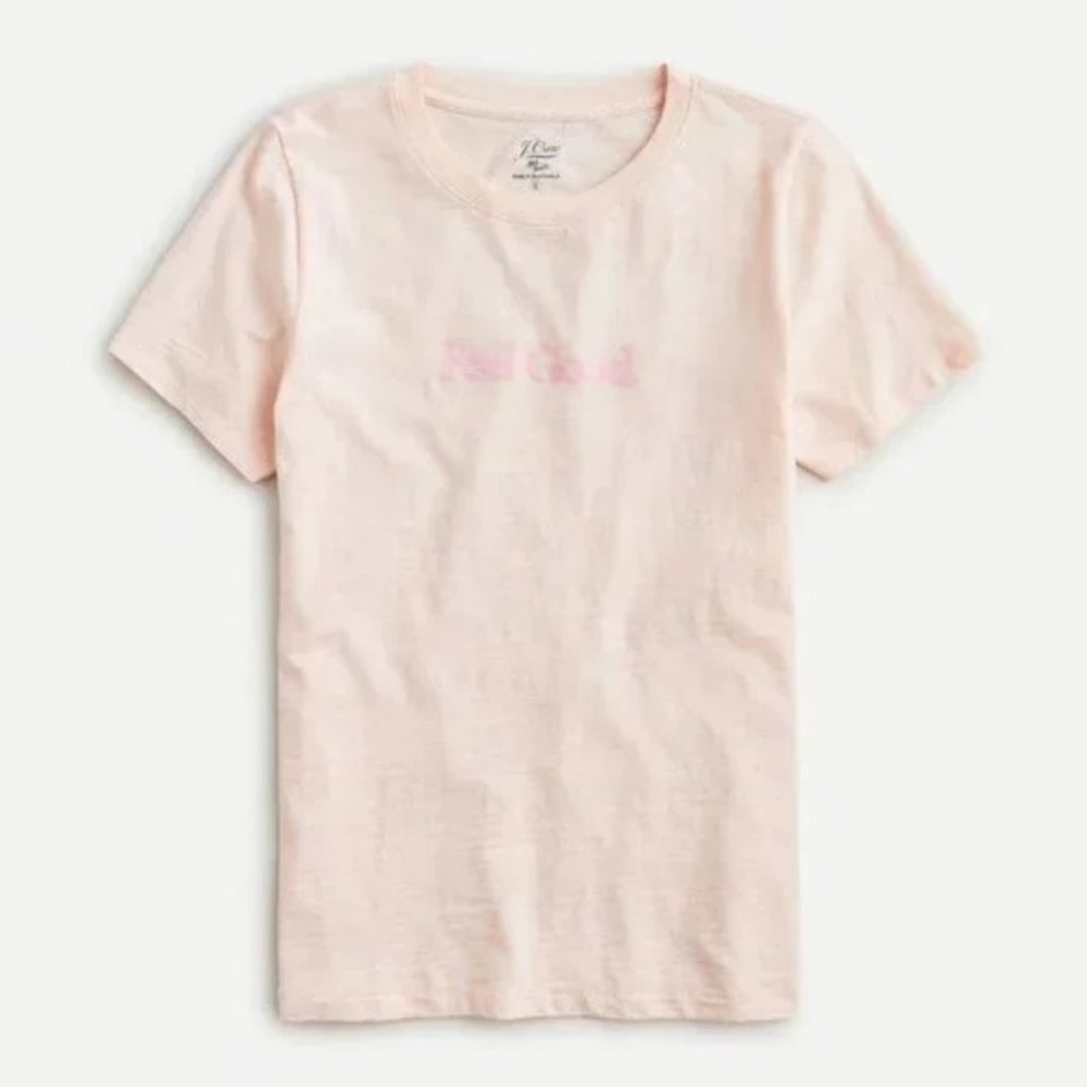 J. Crew Vintage cotton "Feel Good" T-shirt Pale Pink - Picture 1 of 5
